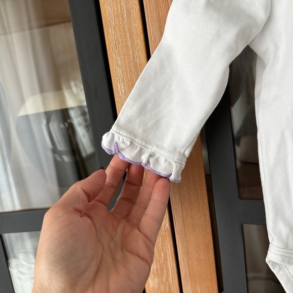 Kissy Kissy onesie long sleeve ruffle peter pan collar bodysuit baby girl Pima - Picture 4 of 7